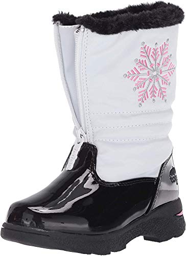 Totes Girls Snow Boots with Zipper Vanessa All-Weather Insulated Snowflake Accent Winter Boots Built for Comfort, Durability - Keep Feet Warm & Dry