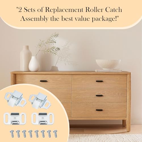 2 Pack Mailbox Replacement Roller Catch Assembly Including Screws Roller Wheel Mailbox Door replacementSpring Door Catch Latch Hardware for Imperial Mailbox Doors and Cabinet Furniture Closet Doors