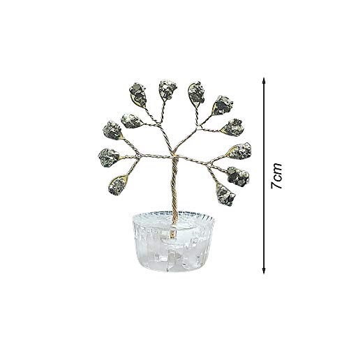 Árvore de Pedra Pirita Base Cristais 7cm - Sucesso