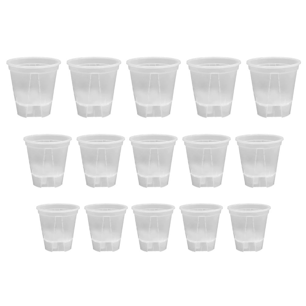 Confezione da 15 vasi autoirriganti con serbatoi profondi, 3 misure, per vasi in plastica, per interni ed esterni, erbe, piante grasse, orchidee