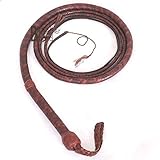 Bull Whip 06 to 16 Foot 12 Strands Cowhide Leather Equestrian Bullwhip Leather Flexible Belly & olster Inside, Indiana Jones Style Costume (06)