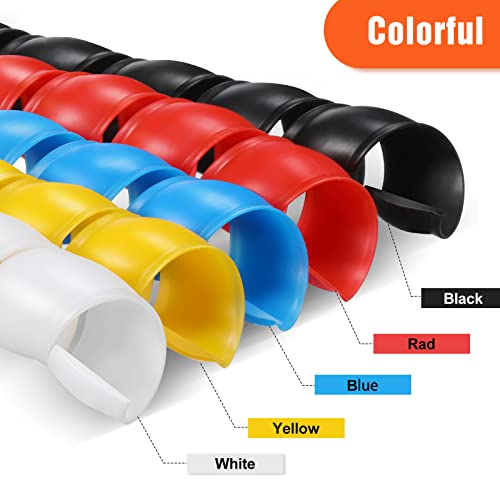 49 Ft - 10 Mm Dog And Cat Cord Protector Spiral Cable Wire Protector Sleeve Covers 5 Pcs/Pack For Cord Protects Your Pets From Chewing Through Insulated Cables #TOP2
