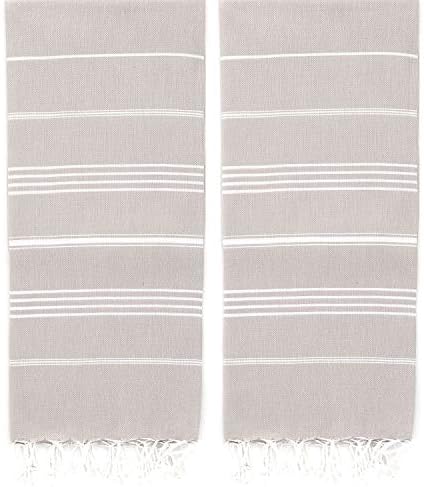 2 Pack Oversized Turkish Beach Towel (40 x 70) - Prewashed for Soft Feel, 100% Cotton - Quick Dry Boho Beach Towels - Unique Turkish Towels for Travel with Trendy Colors