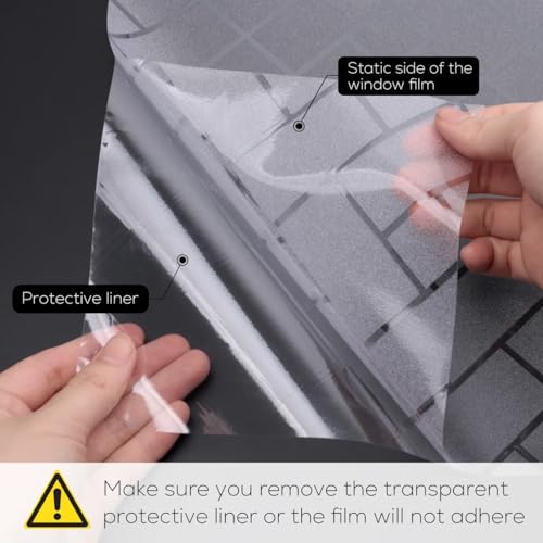 Image of Coavas Frosted Window Privacy Film Static Cling Non-Adhesive for Glass Windows, Heat Control UV Blocking Sun Blocking Anti Glare, Day and Night Bathroom Home Office Cover, 35.4 inchx118 inch