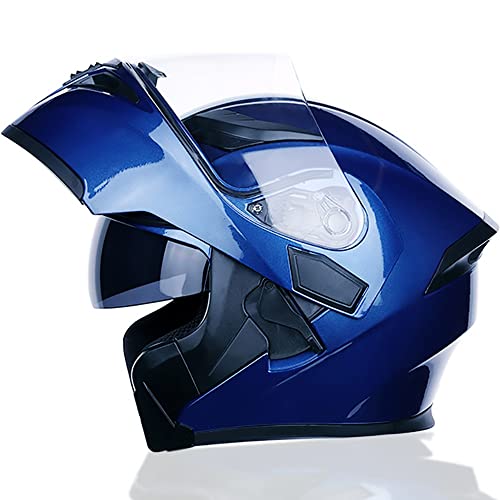 Letetexi Bluetooth Integrado Casco Moto Modular HD Negro Marrón Lente Auriculares y Micrófono Integrados Casco de Carreras de Cara Completa Diseño 54~63CM Cover