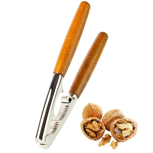 Thiru Schiaccianoci con pregiato manico in legno, ideale per noci, nocciole, noci del Brasile – cracking senza schiacciamento – incluso e-book con ricette – Made in Germany (Premium)