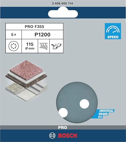Feuilles abrasives set de 5 pièces 115 mm 1200 - vue 3