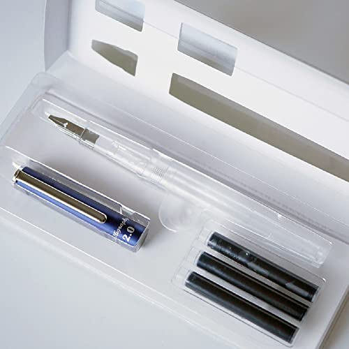 Sailor Fountain Pen Highace Neo Clear Calligraphy Nib Width 1.0Mm, 1.5Mm, 2.0Mm, Included 3 Types Set Included Cartridge Ink Black With Kanji Love Sticker #TOP3