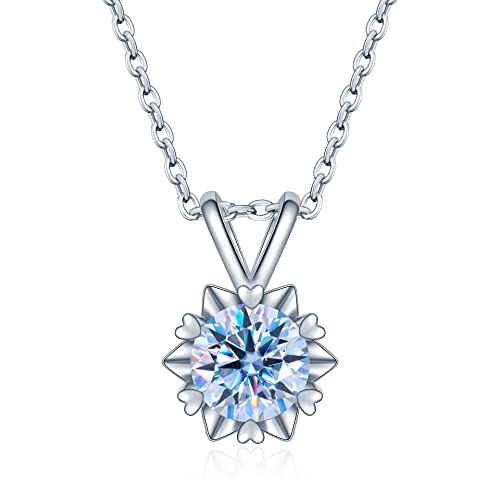 Collier Flocon Moissanite en Argent Cadeau Anniversaire Femme Unique