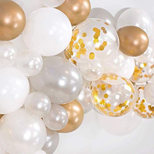Diy Balloon Arch & Garland Kit,138Pcs Party Balloons Decoration Set, Gold Confetti & Silver & White & Transparent Balloons For Bridal & Baby Shower, Wedding, Birthday, Graduation, Anniversary Party #TOP7