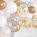 DIY Balloon Arch & Garland kit, 138Pcs Party Balloons Decoration Set, Gold Confetti & Silver & White & Transparent Balloons for Baby Shower, Wedding, Birthday, Graduation, Anniversary Organic Party
