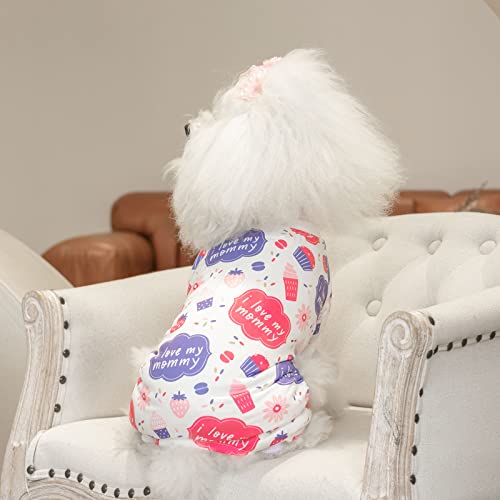 Image of CuteBone Small Dog Pajamas Shirt Stretchy Summer Puppy Pjs Soft Cat Onesies Pet Clothes for Daily Wear DA18XL