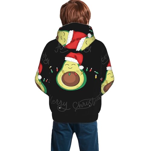 Avocado Merry Christmas Kid Hoodies Boys Sweatshirts Girls Pullover with Pocket4