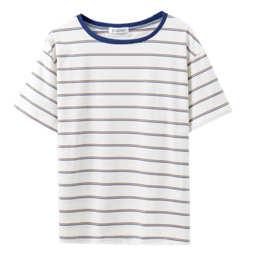 カジュアルショート丈ボーダーTシャツ