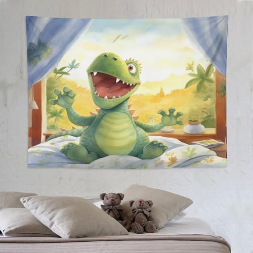 Tapisserie dinosaure 3D à impression haute définition : tenture murale esthétique PAZZK