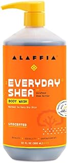 Alaffia - Everyday Shea Body Wash, Naturally Helps Moisturize and Cleanse Without Stripping Natural Oils with Shea Butter, Neem, and Coconut Oil, Fair Trade, Unscented, 32 Fl Oz