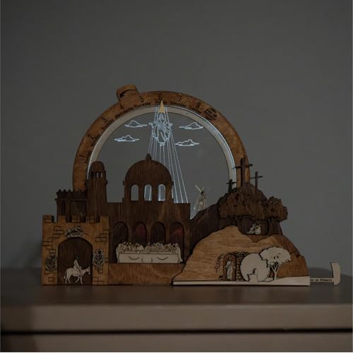 Generisch Weihnachtskrippen Set - Holz Religiöse Countdown Dekoration Partyzubehör | Krippen-Set...