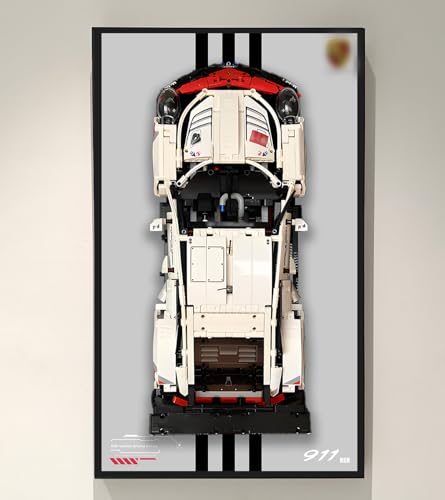 WETCEAOM Display Wallboard for Lego Technic Porsche 911 RSR Race Car Model Building Kit 42096, Compatible with Porsche Wall Frame, Gift Ideas for Lego Car Wall Mount Enthusiast, Size:17.7X 29.5in