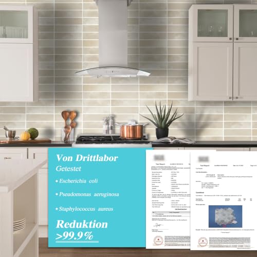 Miniatura 6 de Azulejos Adhesivos Cocina 10-Piezas, 3d Pegatinas De Baldosas, Vinilo Adhesivo Pared Para Cocina Y Baño K-Beige-22.9x29cm