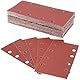 FEIHU 50 Stück 93 x 185mm Schleifpapier Set, 120 Körnung Rechteckiges Schleifpad mit Klettverschluss 8 Löcher Schleifblatt Set für Bosch-Schleifer und Rechteckschleifer