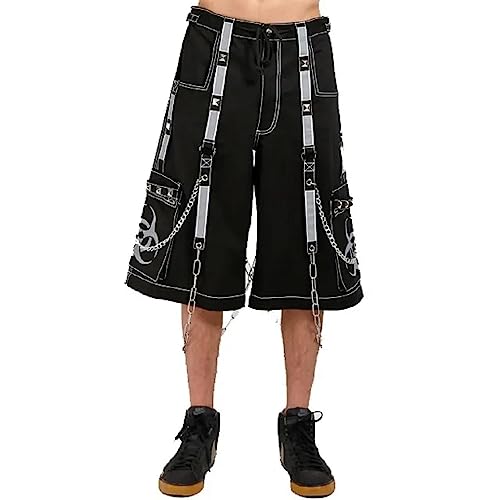 Men Gothic Bondage Reflective Men Street Walker Pant Alternative Punk Rock Emo Trouser Pant Shorts3