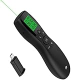 Presentation Remote,Doosl Wireless Presenter Laser Pointer Green Powerponiter Clicker Remote LCD Display with Timer,Classroom Pointers for Teachers Office