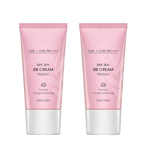 Image of BB Cream SPF 50 Face Moisturiser, Medium Coverage Tinted Day Cream, Hydrating Face Sun Cream for Women, Anti-Aging & Colour Correcting, Foundation for Mature Skin