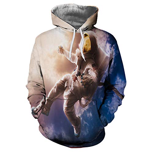 Sweat à capuche enfant anti-décoloration avec motif astronaute rigolo