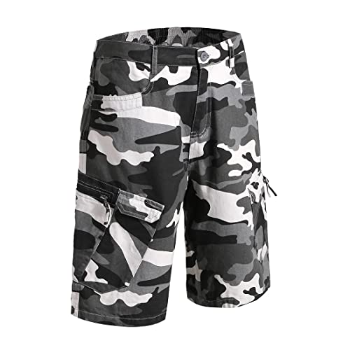 Grajtcin Mens Camo Cargo Shorts Tactical Shorts Work Shorts For Men Casual Summer Camouflage Shorts For Men Relaxed Fit Grey 38 #TOP1
