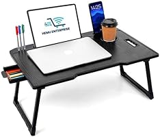 Smart Multipurpose Foldable Laptop Table with Cup Holder, Study Table, Bed Table, Breakfast Table, Foldable and...