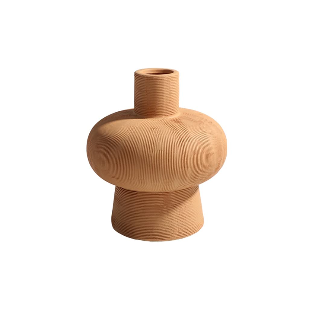 Vase en verre soufflé orange créatif pour bouquet de fleurs sèches