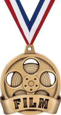 Crown Awards Film Medals - 2" Gold Film Theatre Award Medals