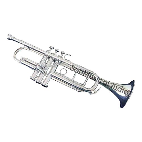 Queen Brass Top Grade Quality Beautifully Crafted Flat Silver Trumpet Along With Mouthpiece Mi 099 #TOP15