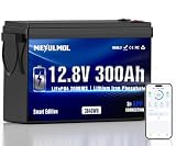 12V 300Ah LiFePO4 Lithium Battery with APP Monitoring, 200A BMS, 15000+ Cycles, 3840Wh, Expandable to 4S4P, Lithium Battery with Low-Temp Protection for RV, Solar, Camping, Off-Grid & Home Backup