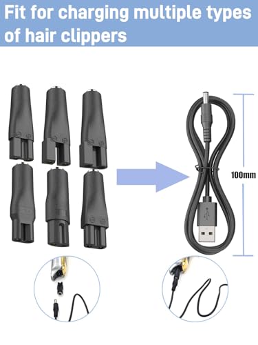 7 PCS 5V USB Charger Compatible with Philips 7000/5000/3000 Series, BeardTrimmer,Beard,Style Shaver,PowerTouch,Hair Clipper,QG Series,BG Series,HQ Series,RQ Series,XL,XLCC,X,HS,QC,QT,QS,at PT
