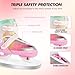 LEVYTEMP Adjustable Ice Skates for Kids Girls Boys - Gradient Pink Rainbow Youth Ice Skating Shoes - Sizes X Small Ages 3-5 - Ice Skates for Outdoor and Rink