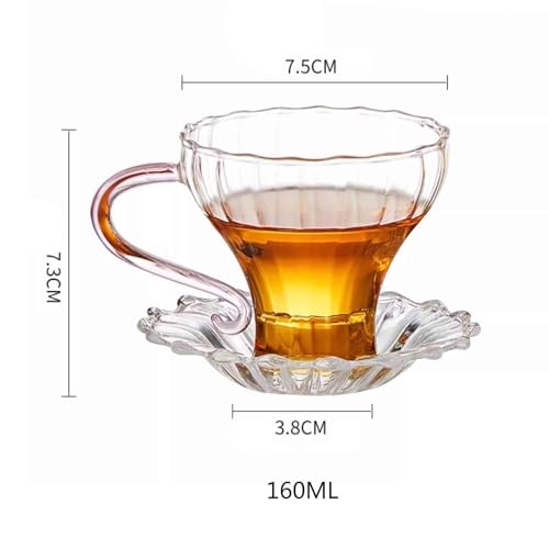 Vasos de vidrio de borosilicato transparentes 160 ml para té 3