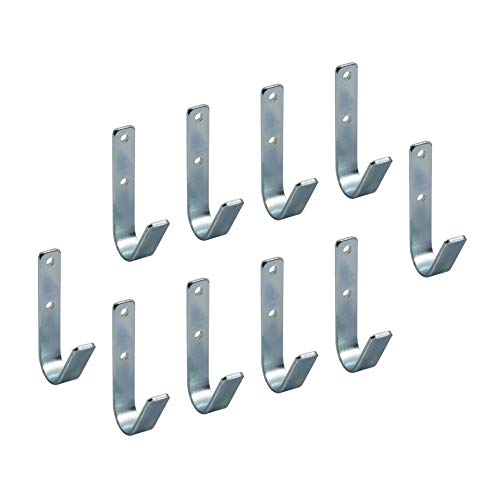 Gedotec Metall-Haken gebogen | 20 Stück Wandhaken zum Schrauben 35 x 82 mm | Universal-Haken Stahl verzinkt | Allzweckhaken zum Ordnen & Sortieren | Haken für Garage - Keller - Werkstatt | Gerätehaken