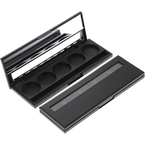 Ipetboom 2 Piezas 5 Caso De Subembalaje Beige Cuatro Paleta Destacar Estaño Sombra De Ojos Marrón Tapa Accesorios De Maquillaje Black
