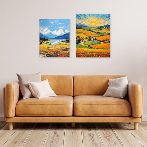 Mokani Stretched Canvas for Painting, 3 Pack 70x100cm Blank Large Canvas, Acid-Free Cotton 280GSM Triple Primed Painting Canvases for Acrylic Oil Watercolor, Artist & Beginner - Image 5