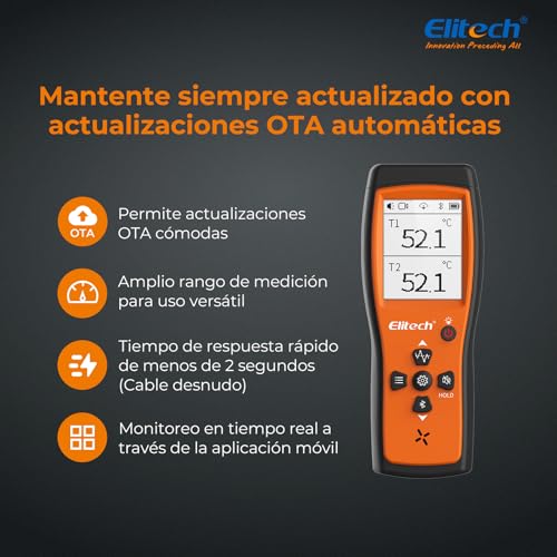 Elitech RC-5 Digital USB Temperature Data Logger High Accuracy + Dual Digital Thermocouple with 2 K-Type Thermocouple Probe ICT-220 Range -58~932°F - Thumbnail 4