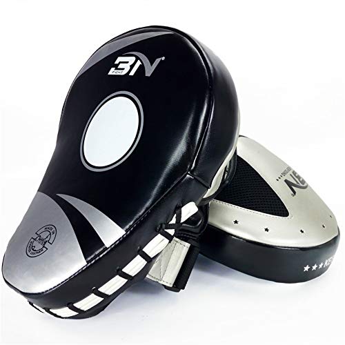 BOENTA Paos Muay Thai Manoplas Boxeo Regalos De Boxeo para Hombres Almohadilla De Palma Punzonada Las Artes Marciales De Guantes Y Almohadillas De Boxeo Silver,1pc