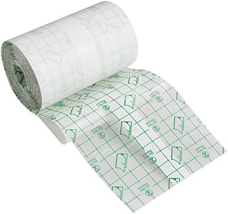 Transparent Stretch Adhesive Bandage,Fencia Tattoo Bandage Roll - Waterproof Transparent Adhesive Wound Dressing Fixer Plaster Stretch Fixation Tape Bandage (3.94" X10.93 Yards) (Square - one roll)