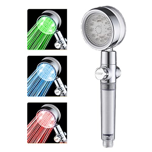 Pommeau de douche anti-calcaire haute pression LED avec filtre anti-chute de cheveux efficace