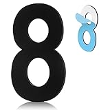 5 Inch Adhesive House Numbers,Modern Stainless Steel House Numbers for Outside Stick On,Adhesive Numbers for House Address Outside,Door Numbers for House Door or Exam Room Numbers for Medical Office ,Easy Install without Tools 911 Visibility Signage(Black)