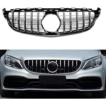 Car Front Bumper Grille Grill Silver For Mercedes Benz W205 C63 C63S 2015-2018 GT R Style