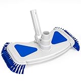 Poolbürste mit Sauganschluss 35 cm Bodensaugerbürste mit Seitenbürsten Drehanschluss für 32 mm und 38 mm Schlauch Pool Bodensauger Kopf für Aufstellpool Einbaupool