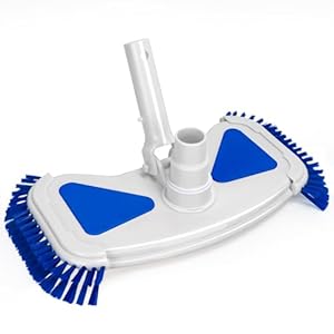 Poolbürste mit Sauganschluss 35 cm Bodensaugerbürste mit Seitenbürsten Drehanschluss für 32 mm und 38 mm Schlauch Pool Bodensauger Kopf für Aufstellpool Einbaupool