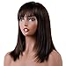 Produktbild HAIRCUBE Mittellange gerade Perücken für Frauen Echthaar Perücken mit Pony