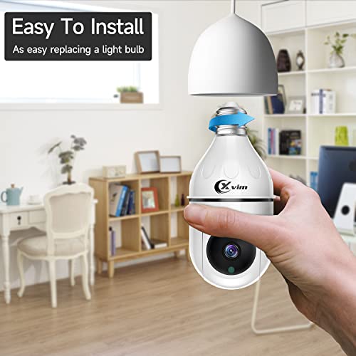 Xvim 3Mp Security Light Bulb Camera, Wireless 2.4Ghz Wifi Light Bulb Security Camera, Pan/Tilt Bulb Camera With Night Vision, Human Detection #TOP1